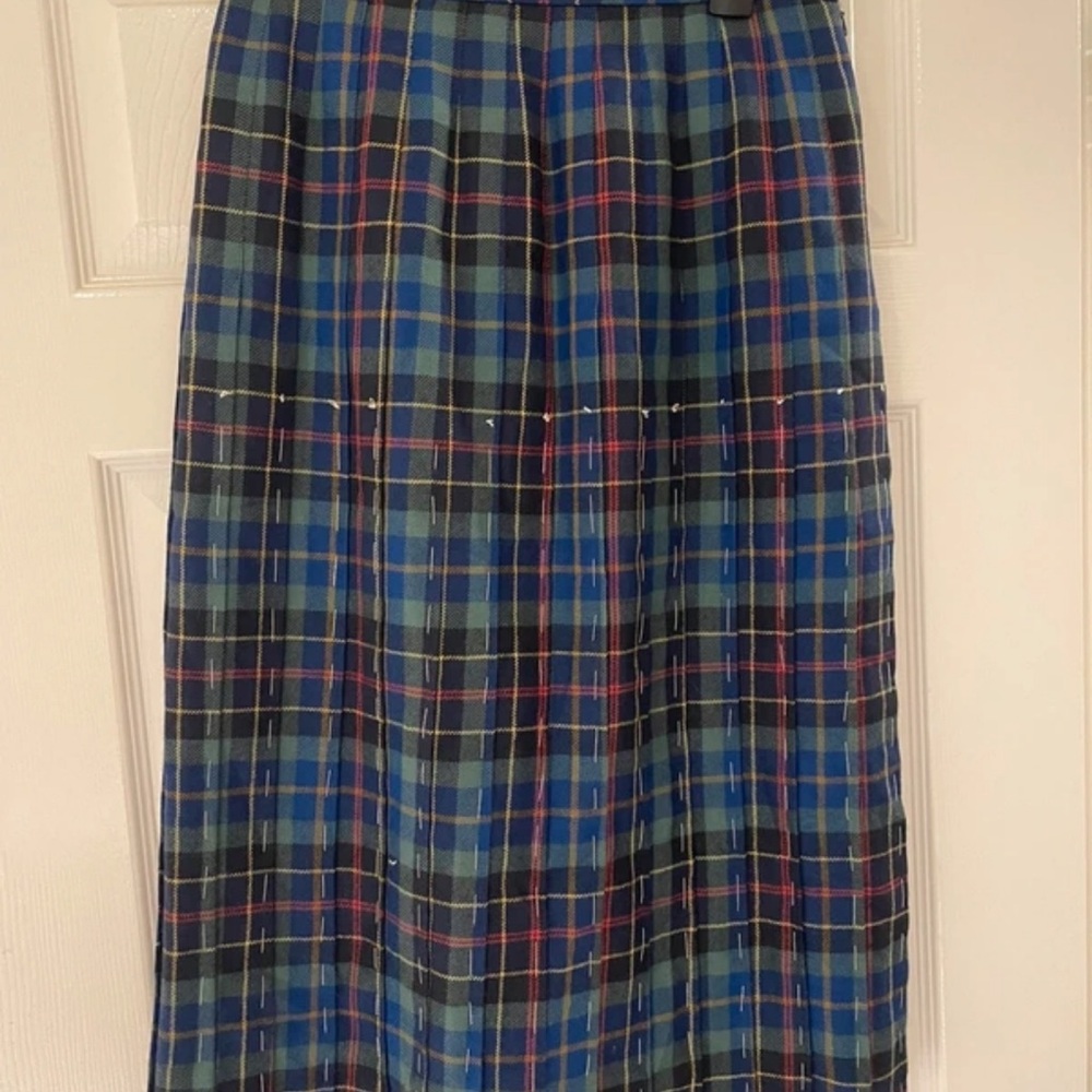Chic Plaid A-Line Skirt in Blue and Black